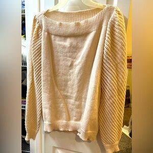 Shein boat neck off white sweater.  NWOT.  Size XL.